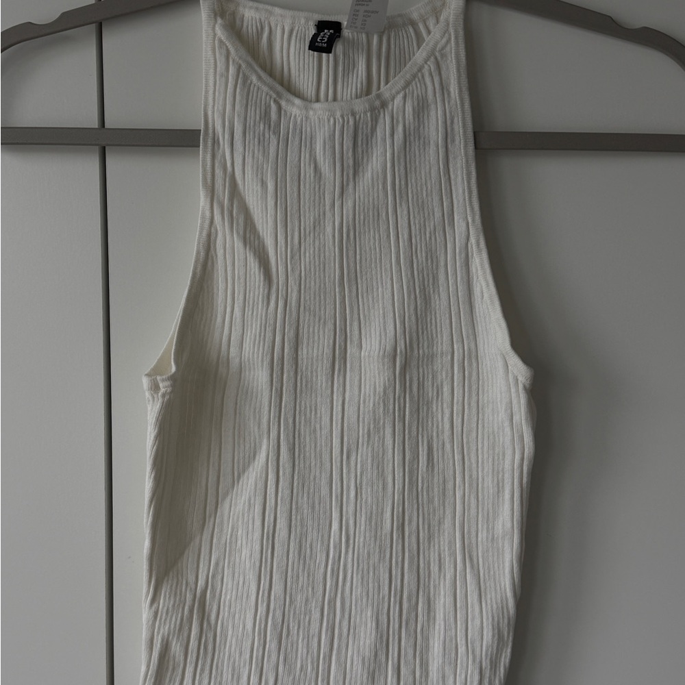 H&M Cream Ribbed Tank Top